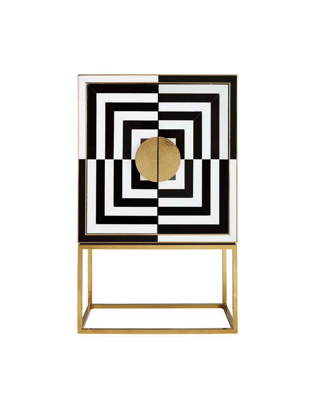 OP Art Bar Cabinet Black/White