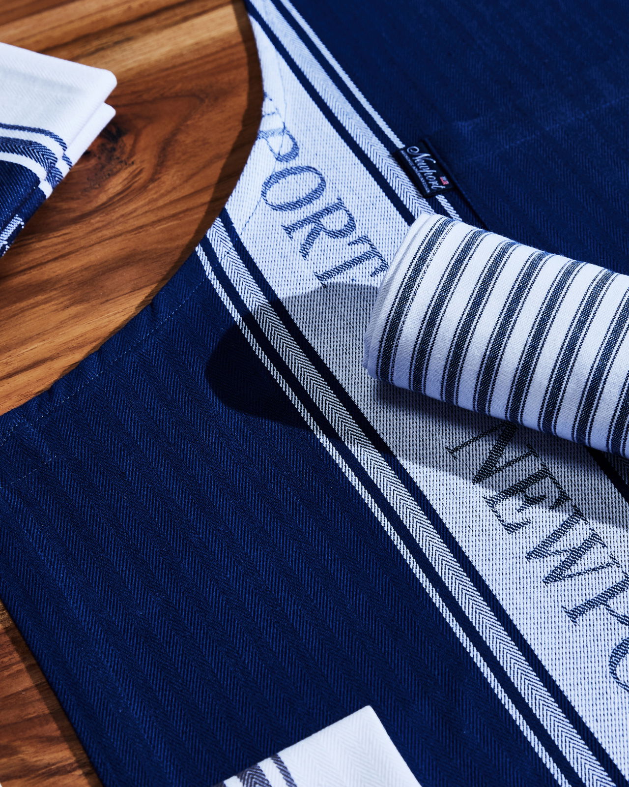 Provence förkläde blå/vit