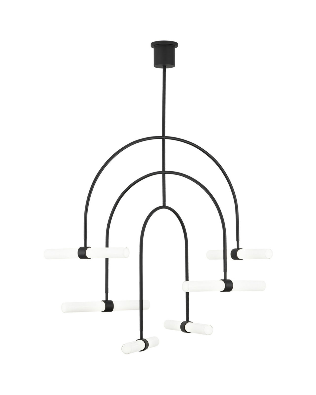 Calumn 6-Light Chandelier Nightshade Black