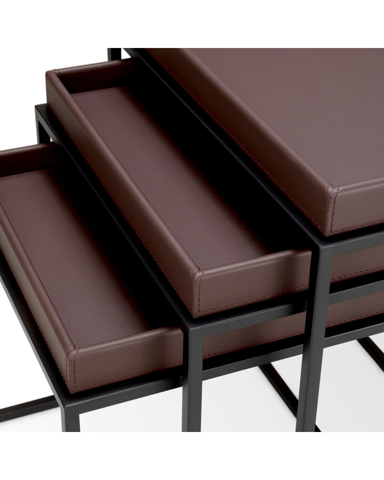 Léonard bijzettafel donkerbruin set van 3