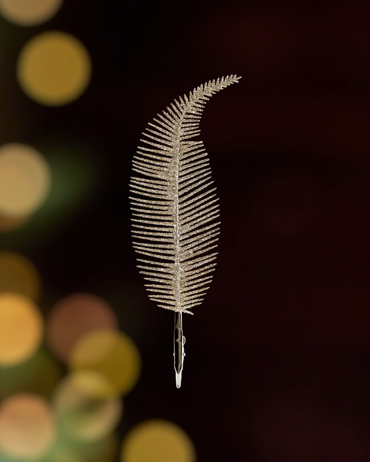 Carrington Feather Ornament Champagne 8-pack