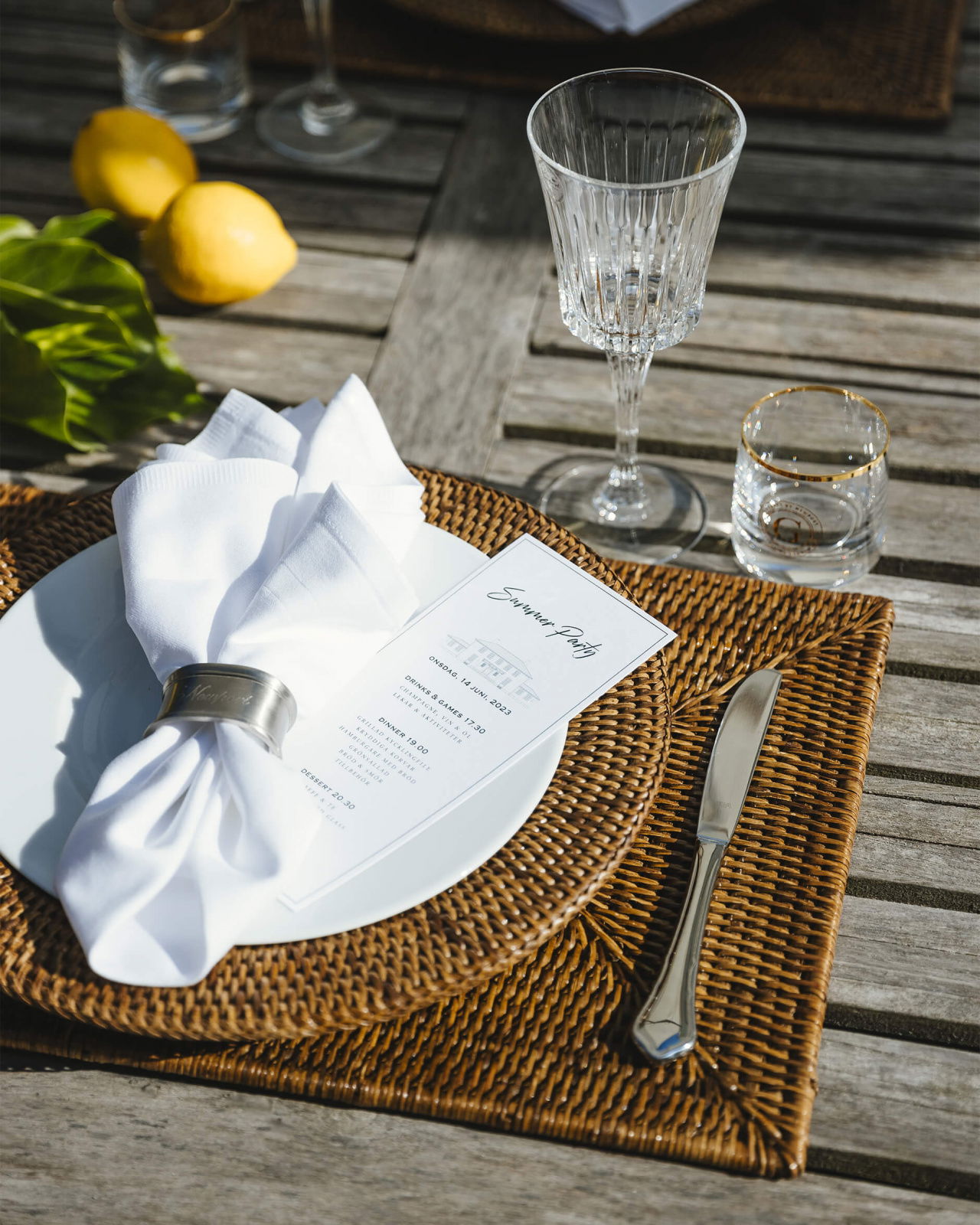 Antique tallriksunderlägg rotting 4-pack