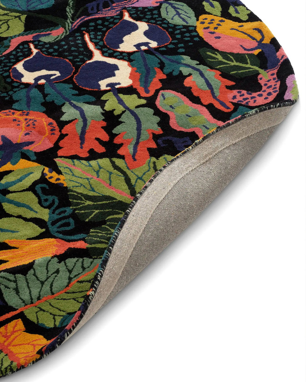 Heritage Garden round rug, charcoal