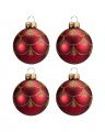 Lucy kerstbal rood 4-pack