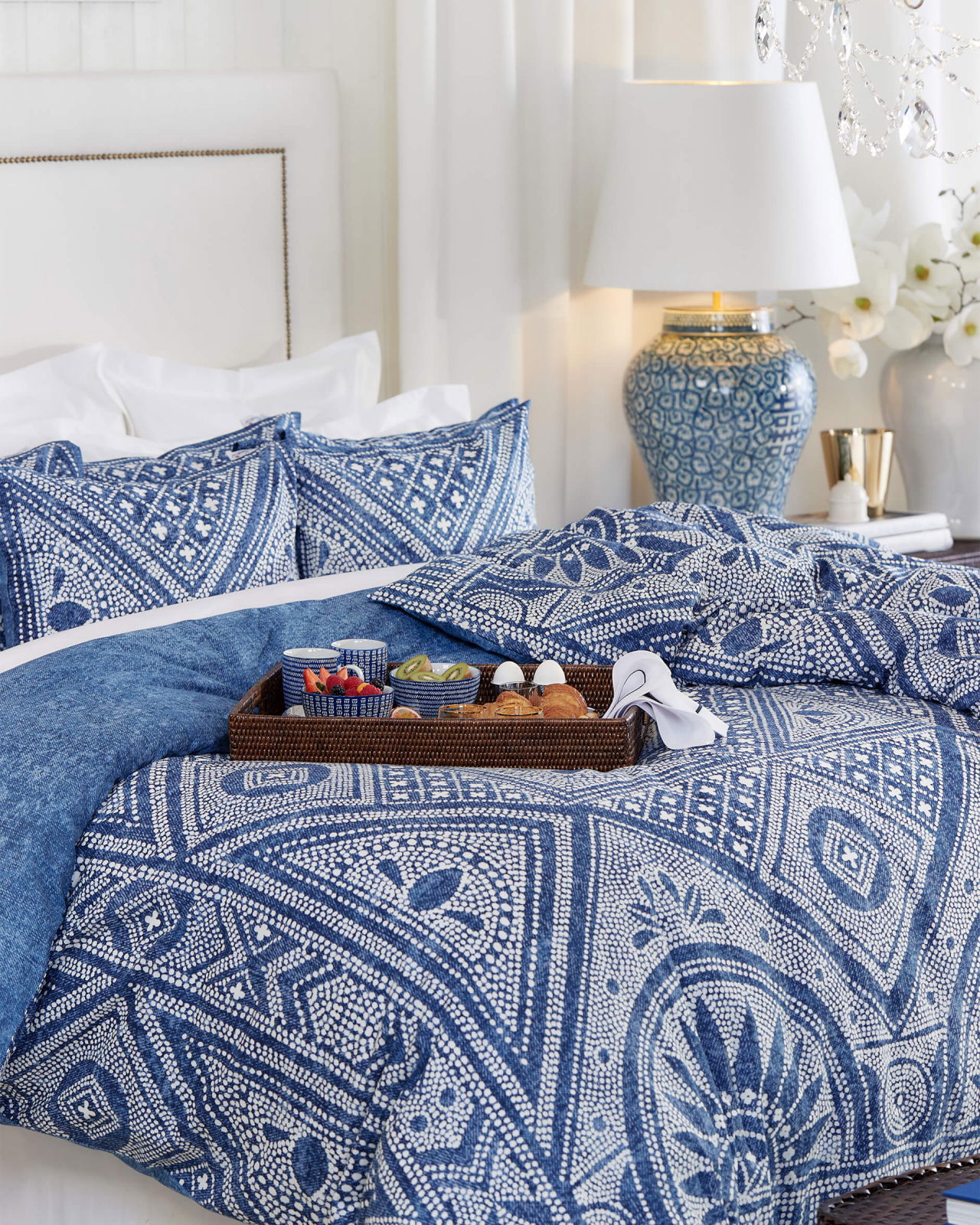 Tulum örngott blå/off-white 2-pack