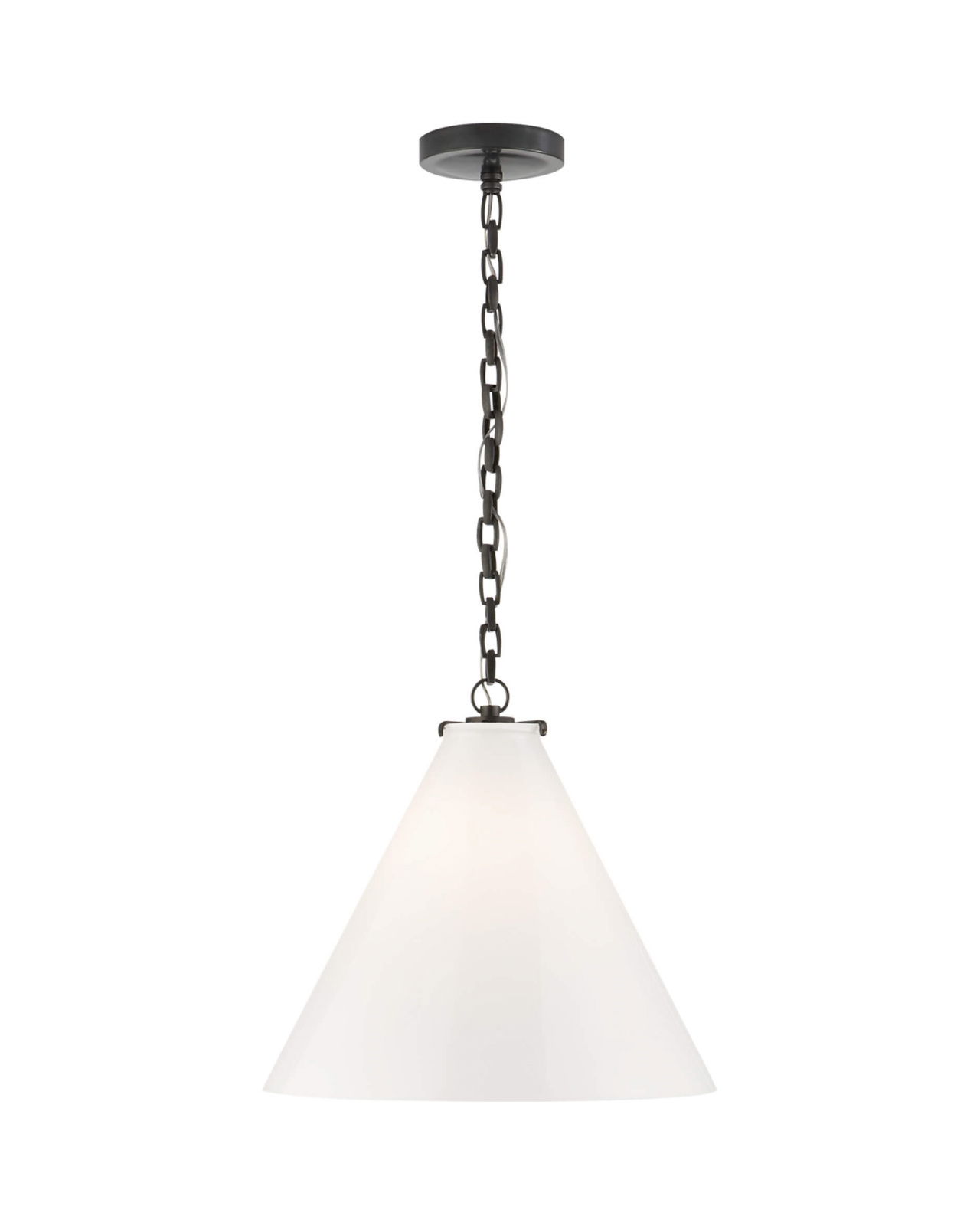 Katie Conical Pendant Bronze/White