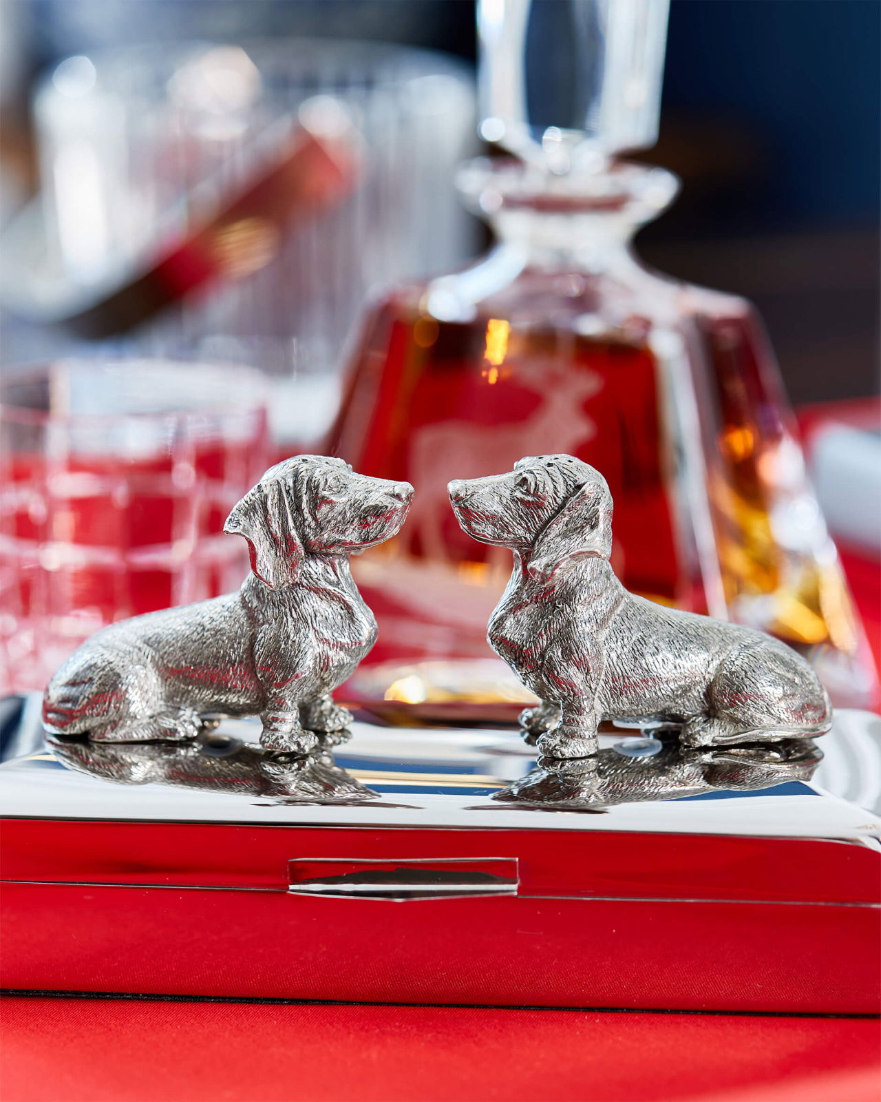 Dachshund Salt & Pepper Shakers Pewter