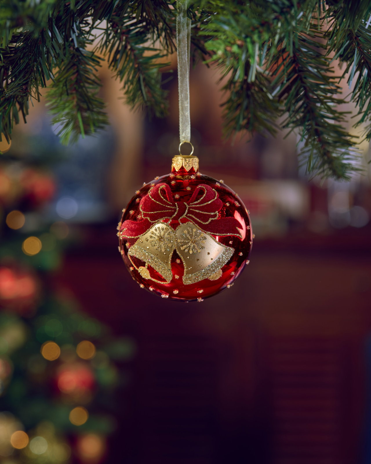 Tiara Weihnachtskugel rot 8 cm