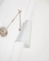Antonio Adjustable Two Arm Wall Lamp Polished Nickel/Antique White Shade