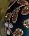 Lux Sparkling Leaves kerstbal groen