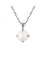 Classic Petite halskæde pearl rhodium