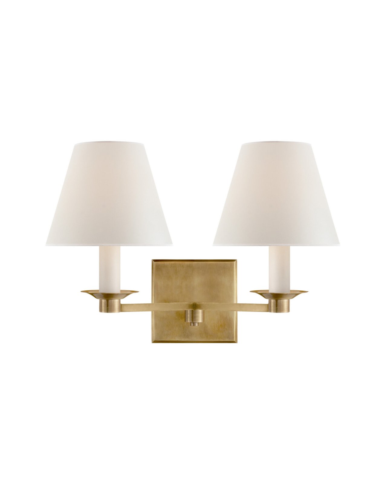 Evans Double Arm Sconce Natural Brass