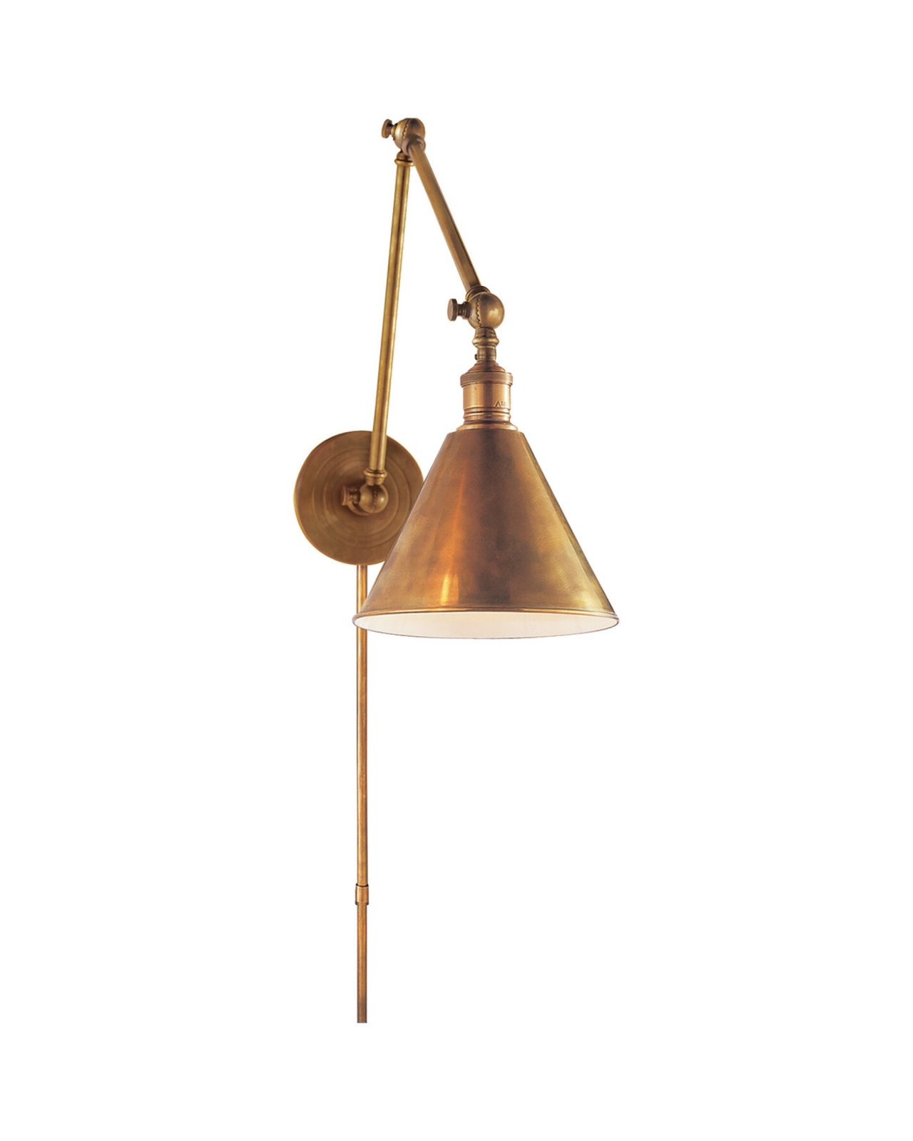 Double Boston Functional Library Light Antique Brass