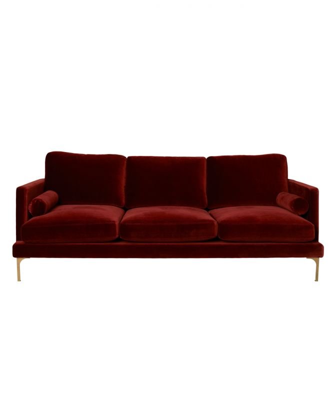 Bonham sofa 3-seters sangria/messing