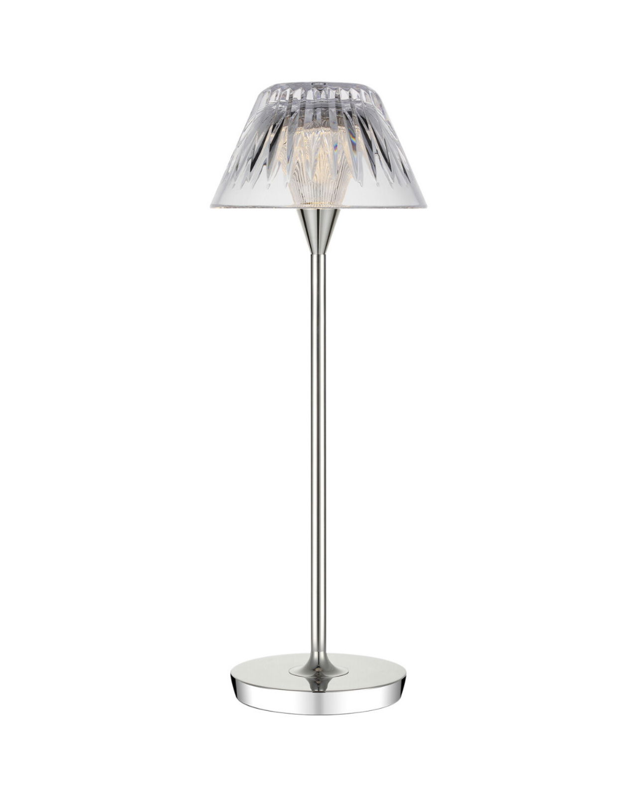 Blaze 16" Rechargeable Table Lamp Polished Nickel/Clear Crystal