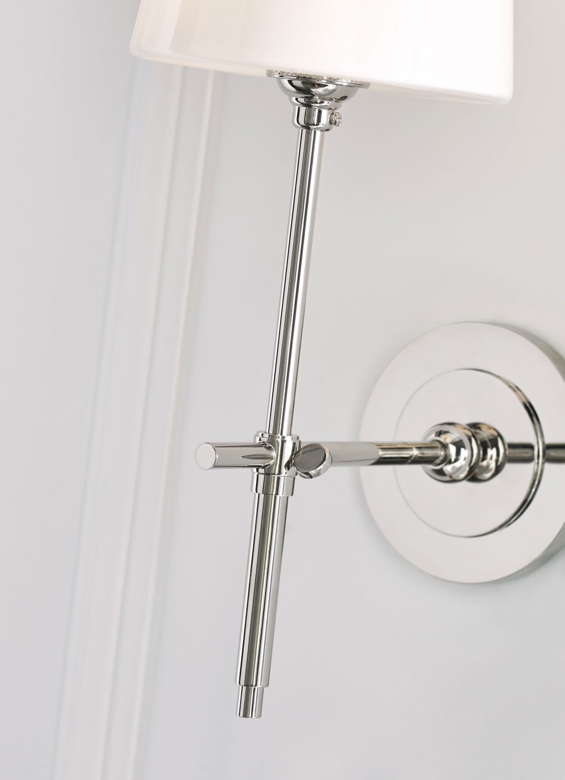 Bryant Sconce Polished Nickel/White Glass