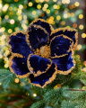 Edmund bloem kerstdecoratie blauw