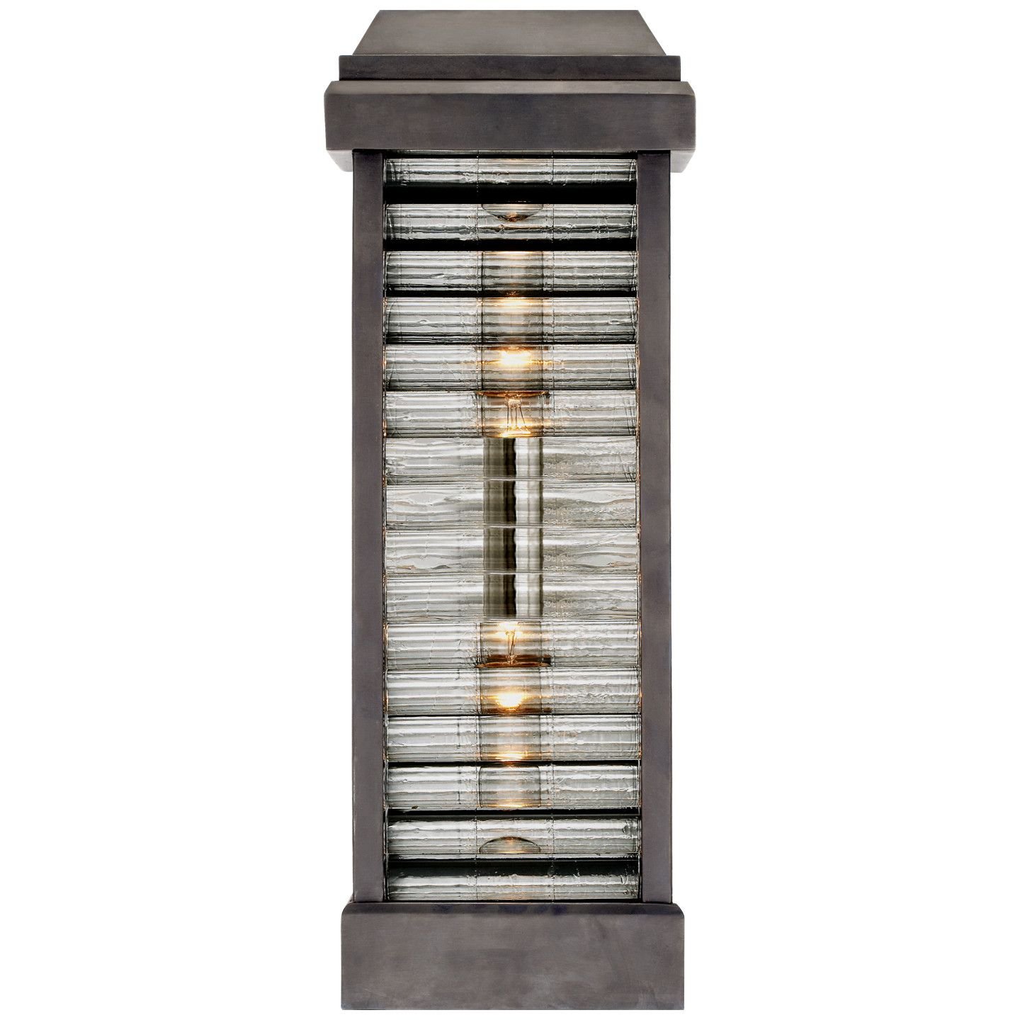 Dunmore Curved Glass Louver vägglampa rund brons