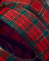 Willow textile ribbon tartan red/green 9m
