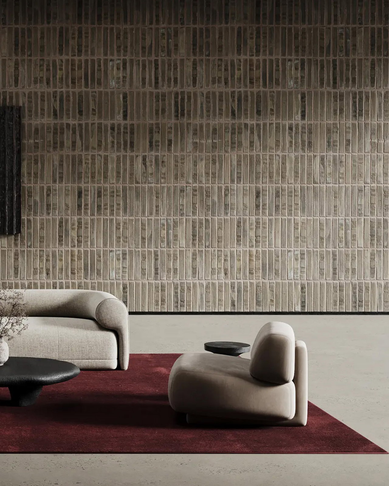 Solid vloerkleed bordeaux