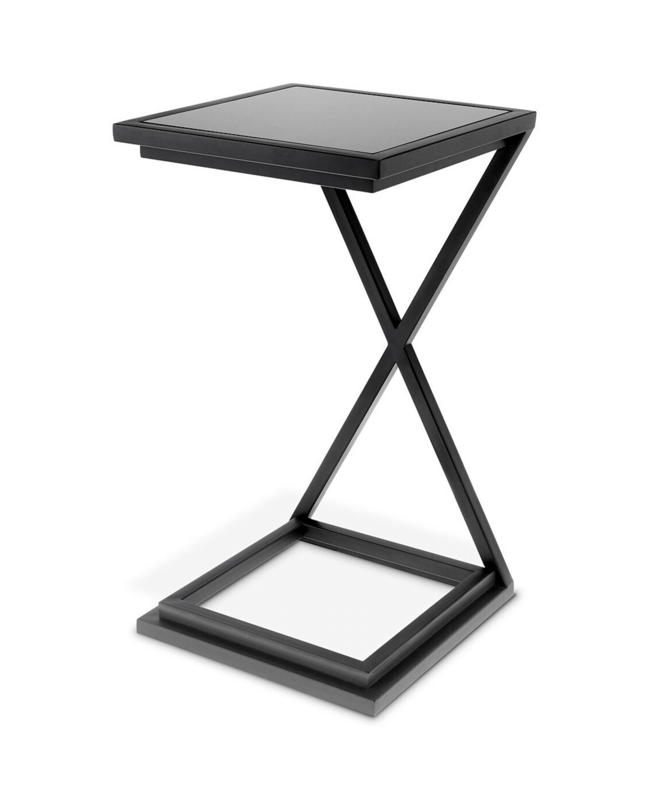 Cross Side Table Gun Metal