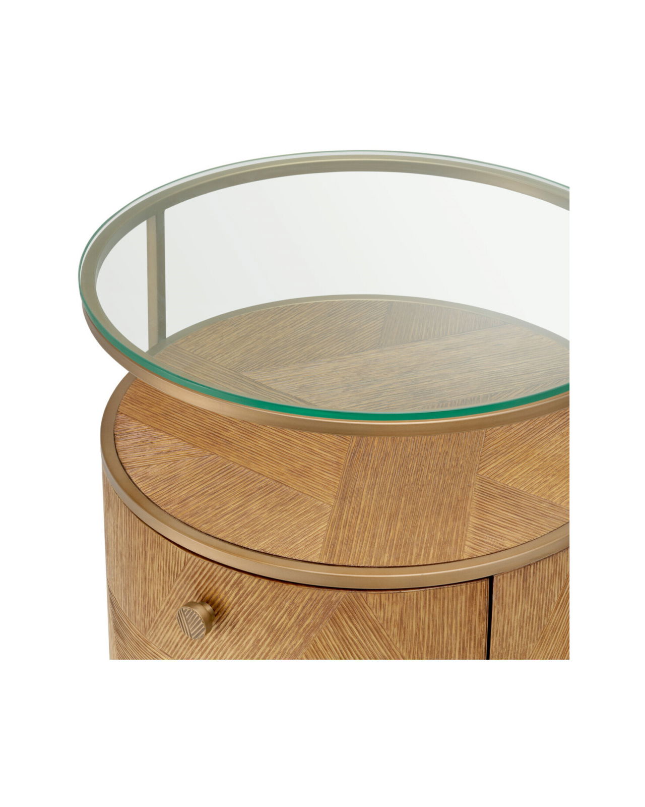 Velutto Side Table Oak Veneer Brass