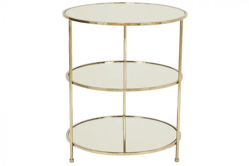 Layer side table — Polished brass mirror glass