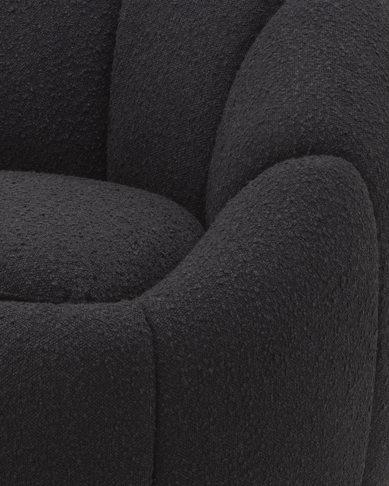 Inger Swivel Chair Bouclé Black