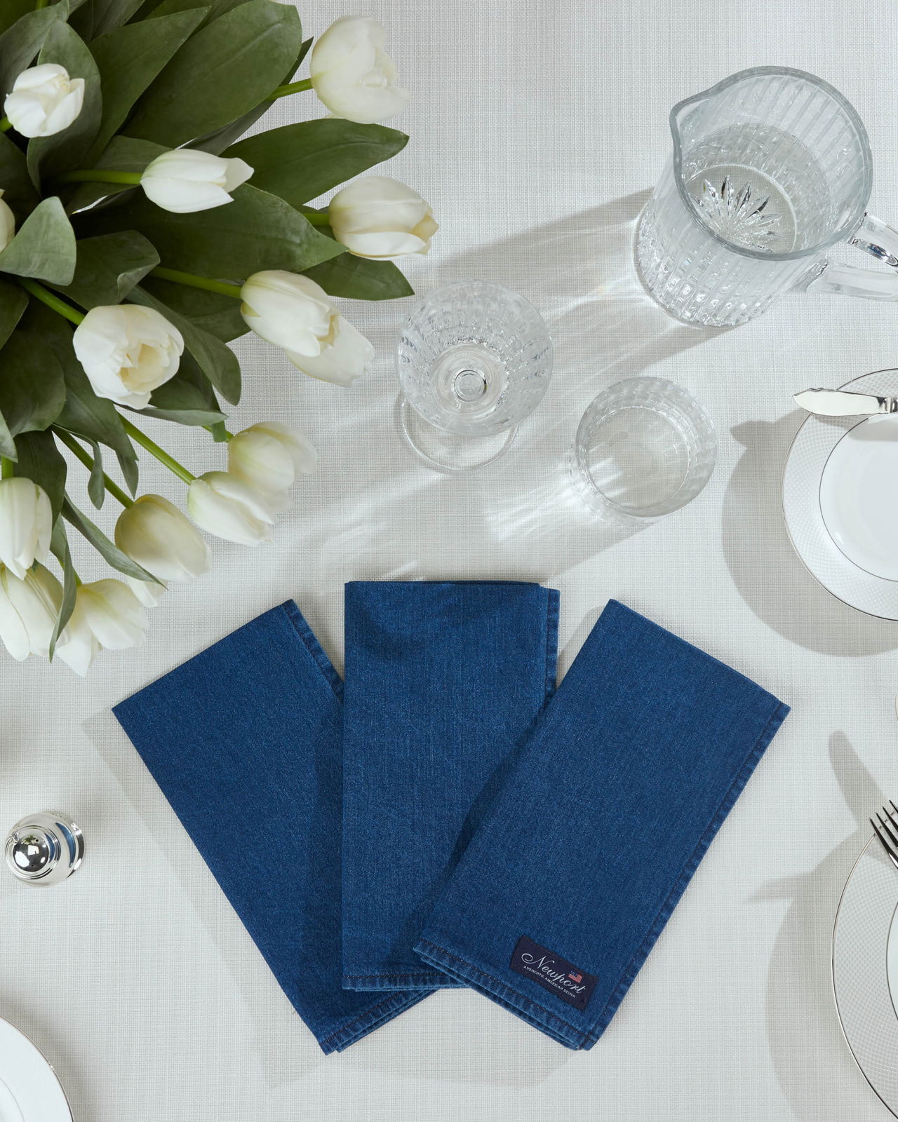 Denim servetter blå 4-pack