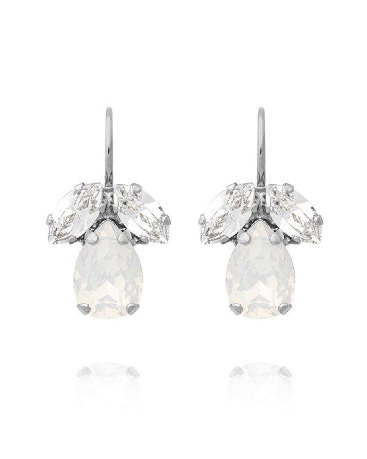 Petite Timo earrings white opal/crystal rhodium