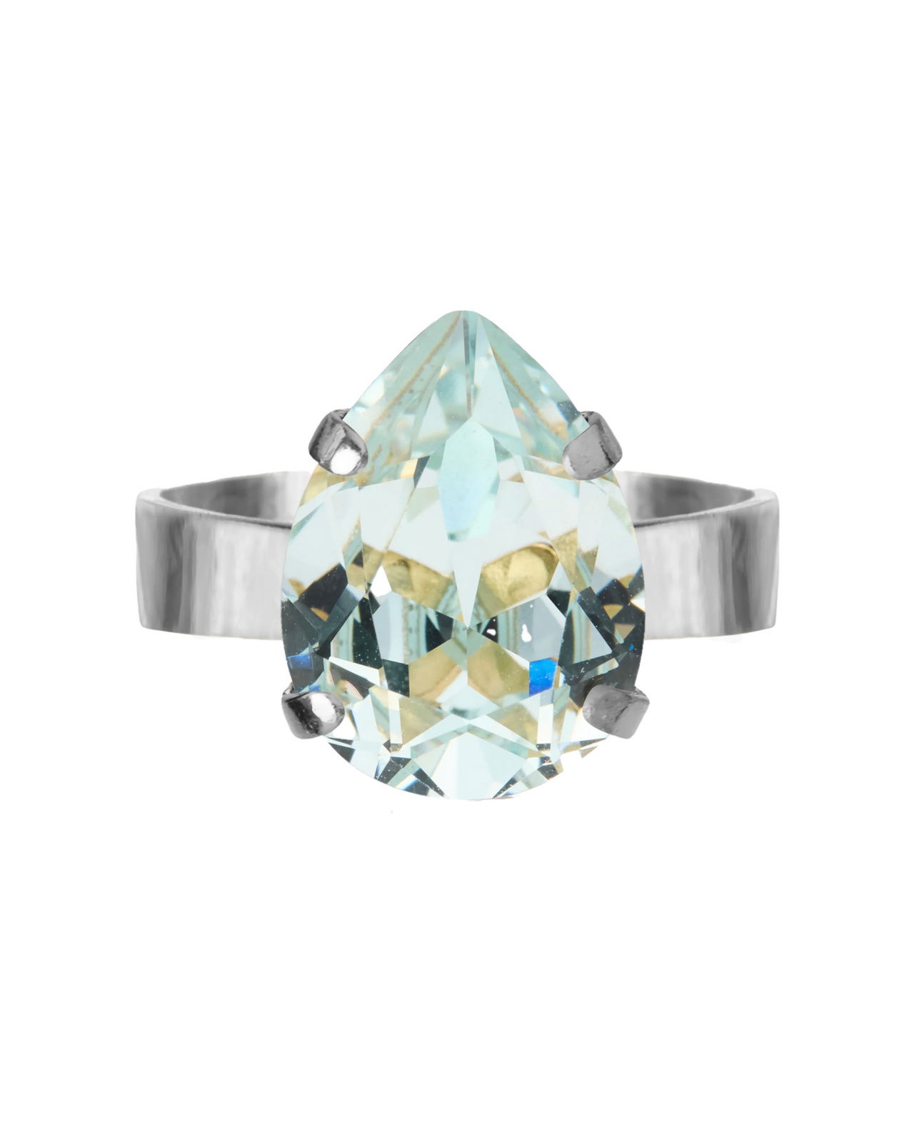 Mini Drop ring rhodium light azore