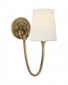 Reed Single Sconce Antique Brass/Linen
