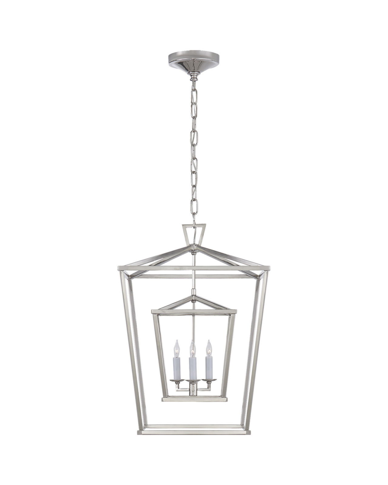 Darlana Double Cage Lantern Polished Nickel Medium