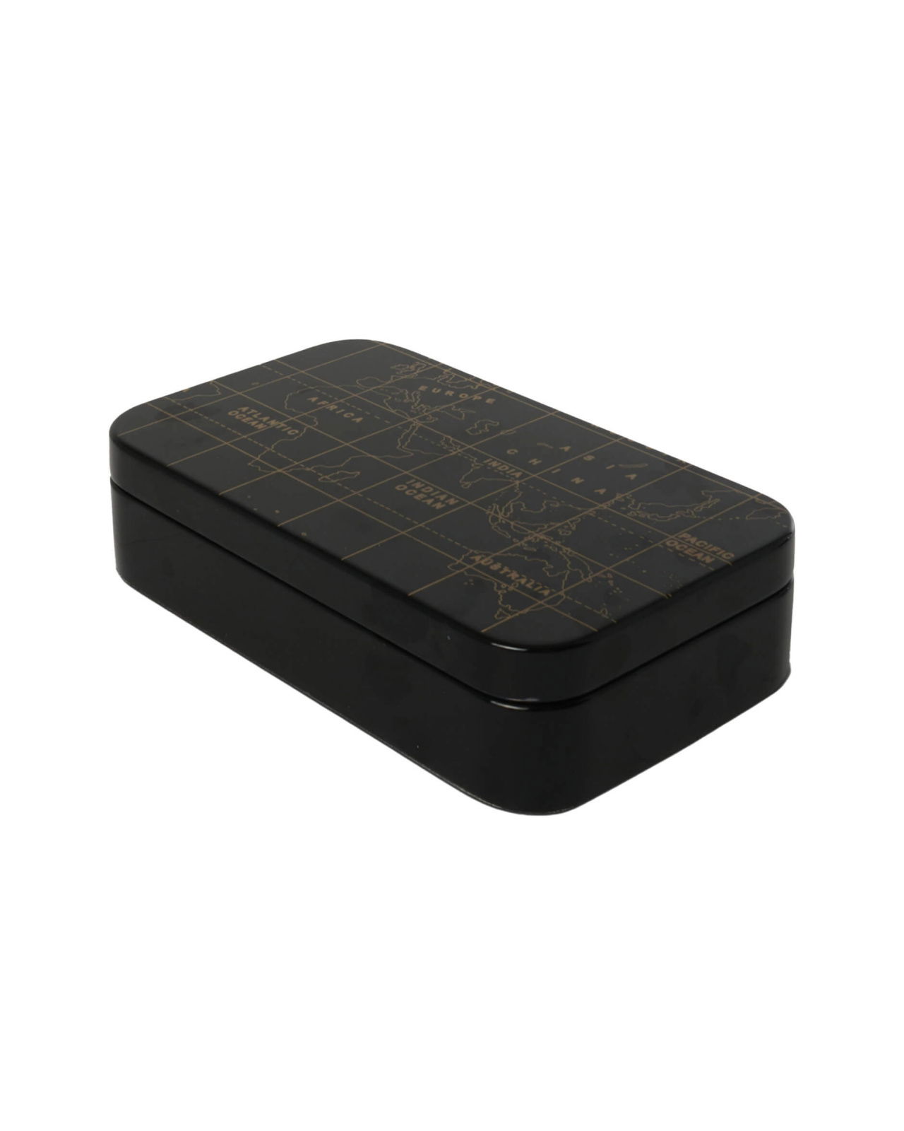 World Map Box Black