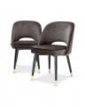 Cliff Dining Chairs Savona Grey Velvet Set of 2