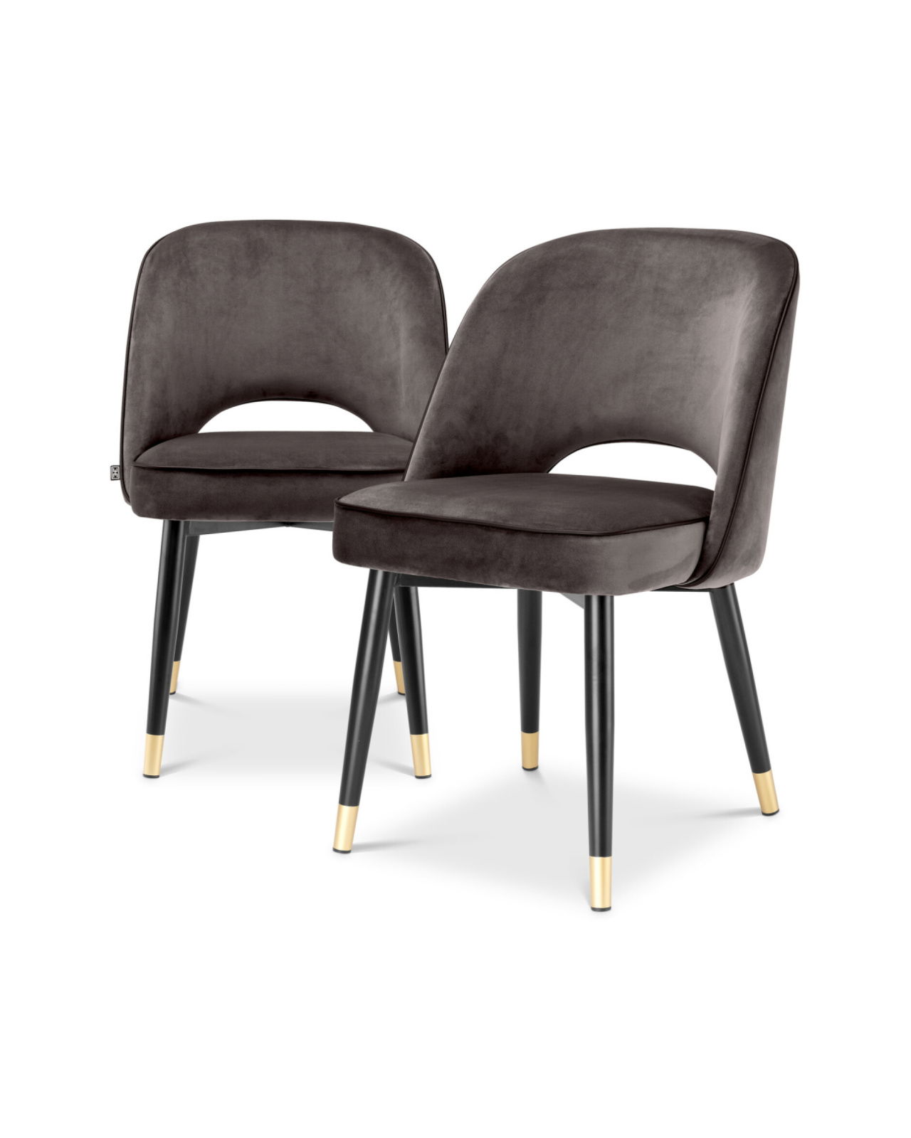 Cliff Dining Chairs Savona Grey Velvet Set of 2