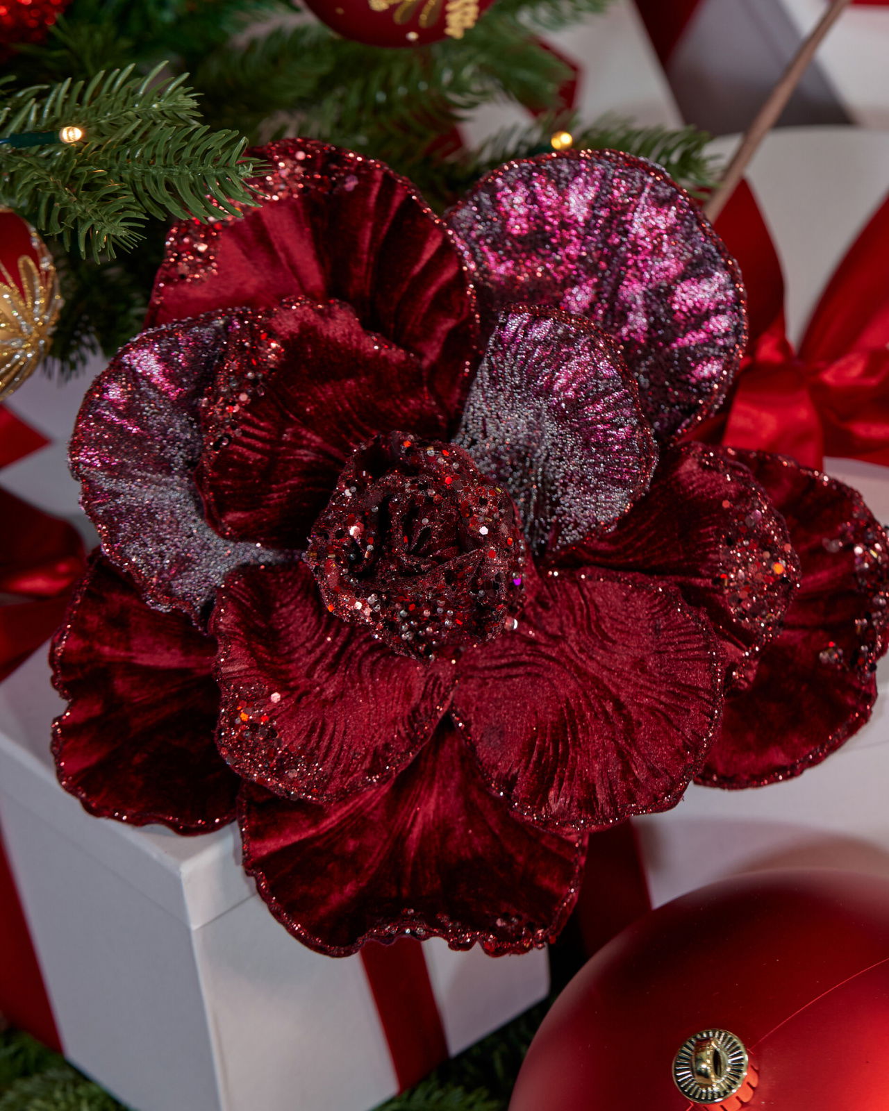 Rose Decorative Branch Burgundy