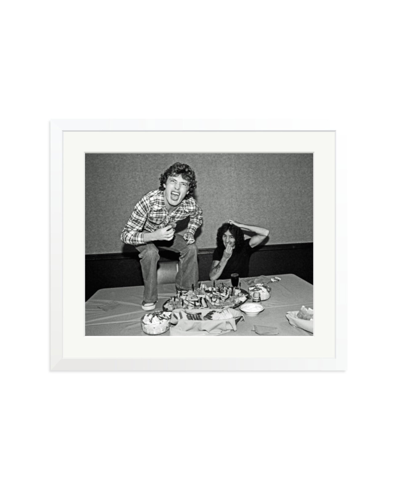 Angus Young and Bon Scott at Lunch, 1977 White / Large