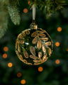 Golden Leaves Kerstbal Goud/Groen