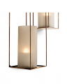 Deco rectangular vägghylla vintage mässing 2-set