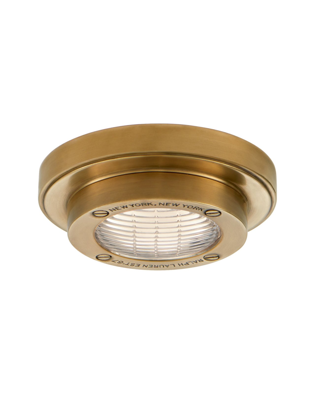 Grant 4.5" Solitaire Flush Mount Natural Brass