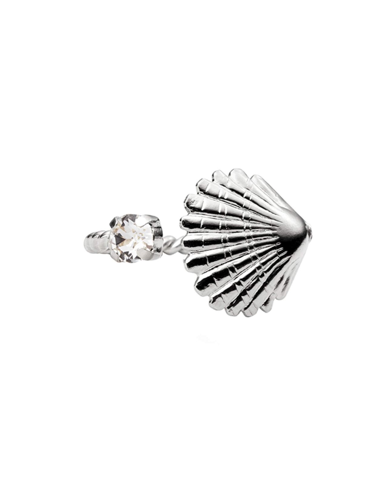 Mini Shell ring crystal rhodium