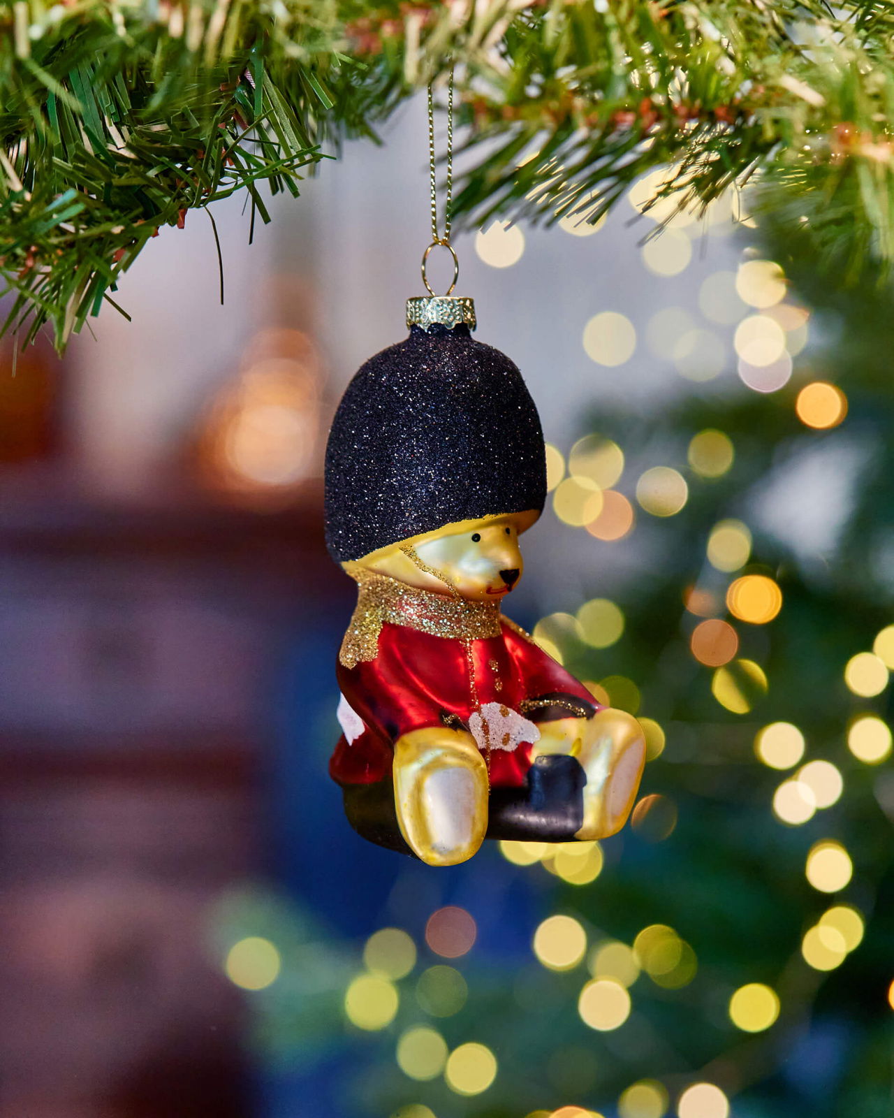 Teddy royal guard kerstboomdecoratie goud