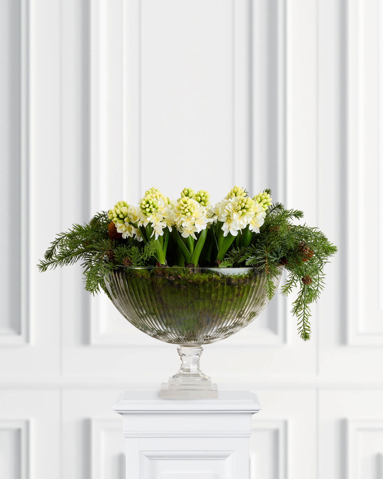 Hyacint, kunstig plante i hvid