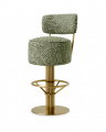 Carleton Swivel Bar Stool With Back Camari Green