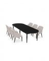 Osterville Dining Table Modern Black With Delano Chair Sand