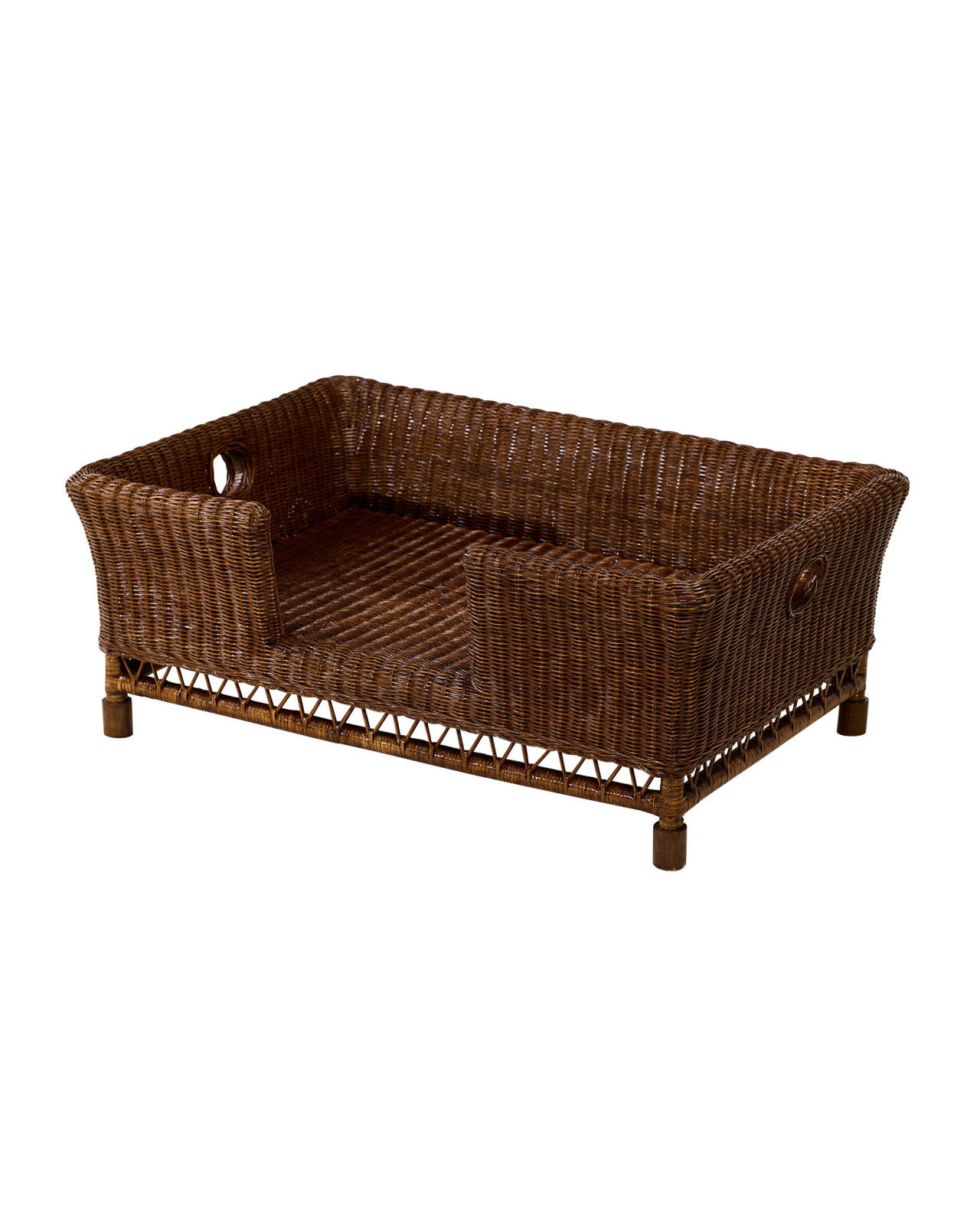 Cognac Hundebett Rattan