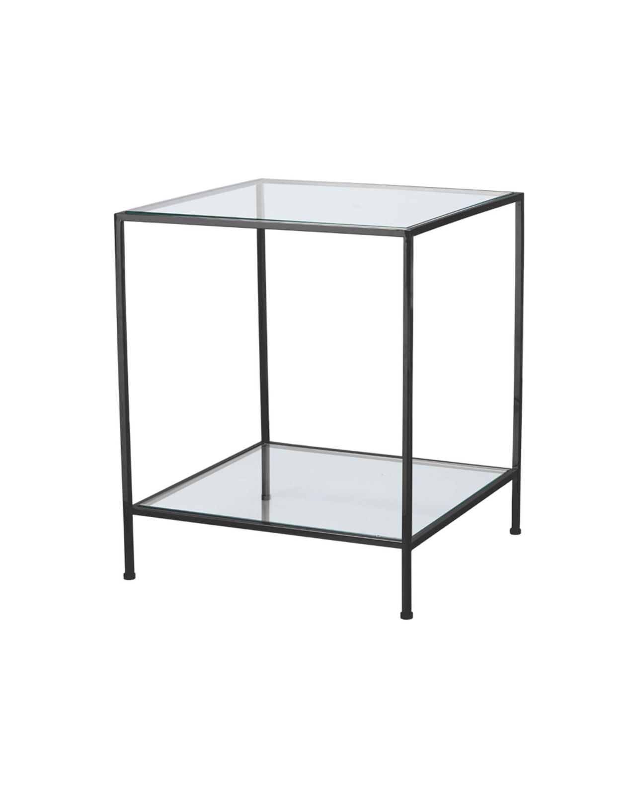 Fleur side table black chrome