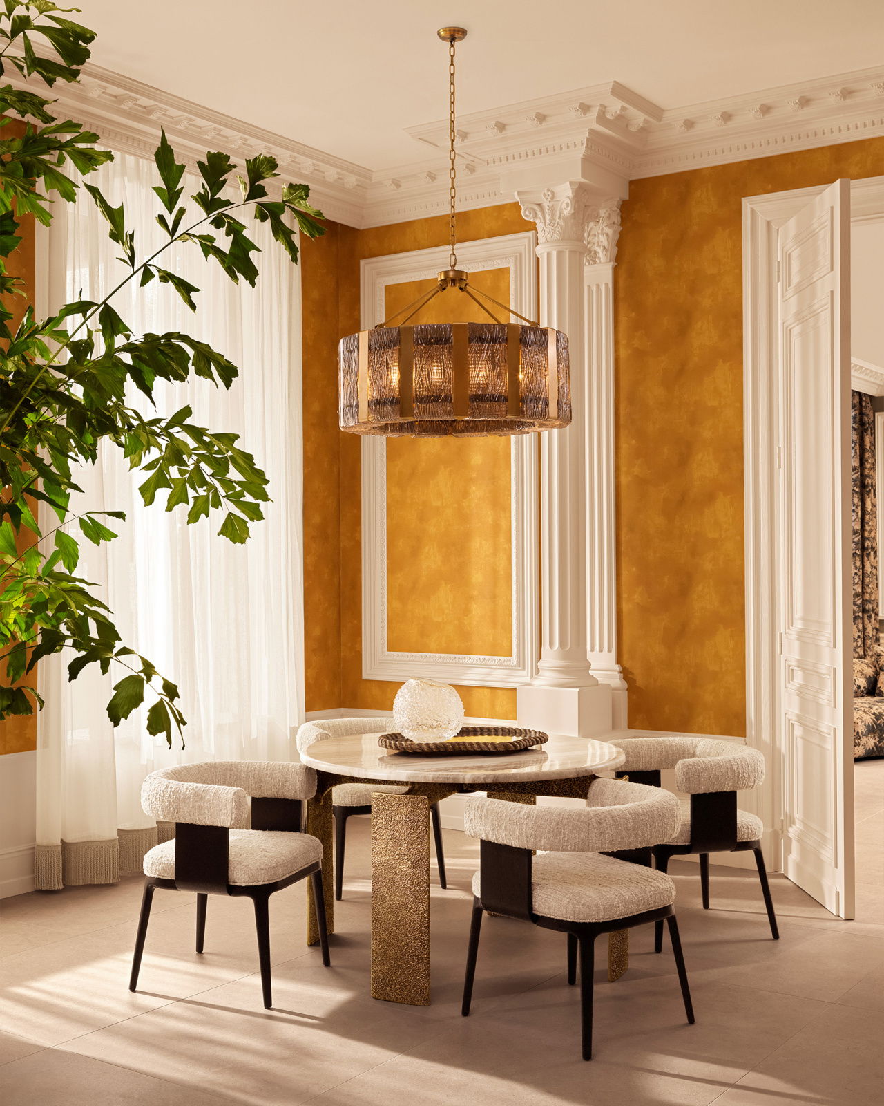 Elysian kroonluchter antiek messing