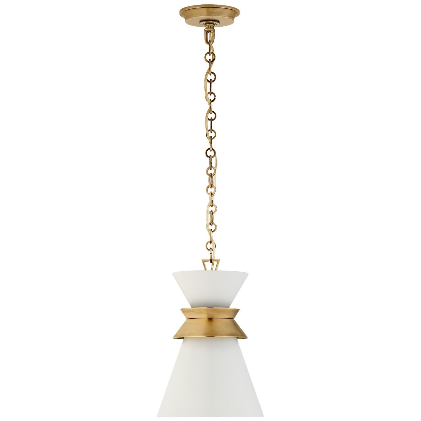 Alborg Small Stacked Pendant Antique- Burnished Brass/White Shade